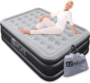 EZ INFLATE Queen Air Mattress with Built-in Dual Pump for Easy Inflation