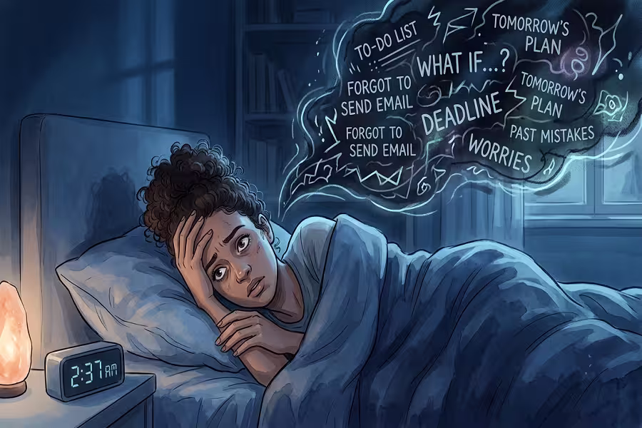 The mental cycle of anxiety-induced insomnia at bedtime
