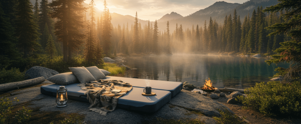 HEST Dually - Portable Camping Mattress, Enhanced Memory Foam, Double Mattress Sleeps Two