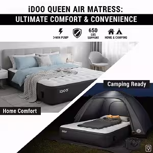iDOO Queen Air Mattress with Built-in Pump