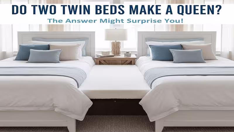 two twin beds side by side in a bedroom setup