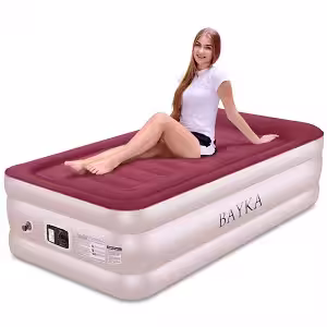 bayka twin air mattress with built-in pump & pillow