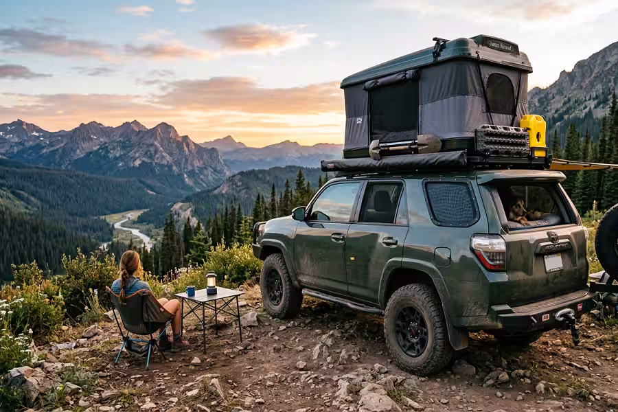 Car camping window ventilation for preventing condensation inside overland rig