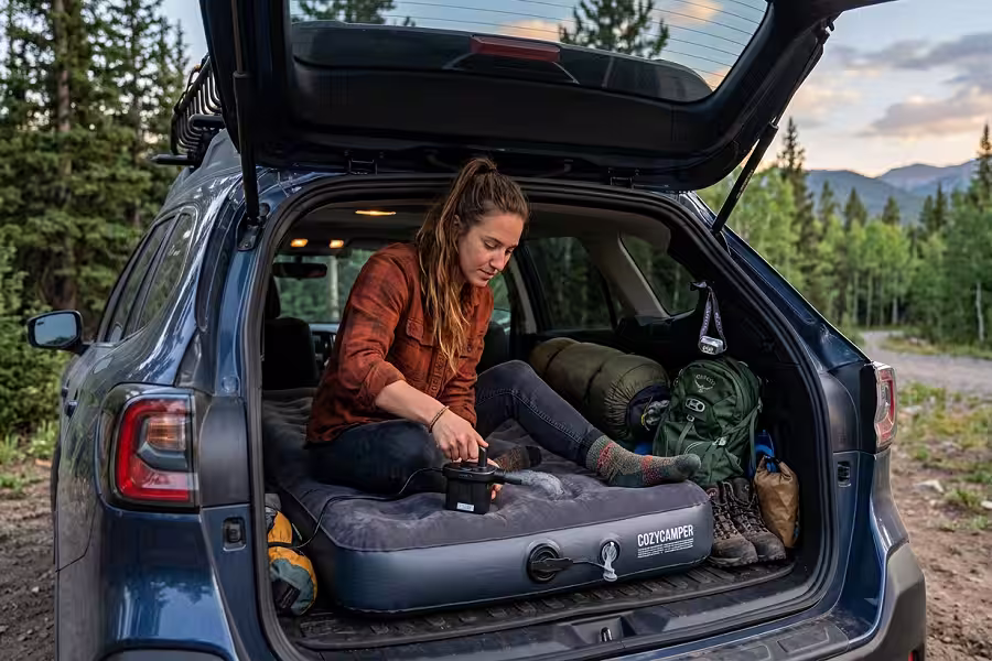 Step by step guide to setup an inflatable vehicle mattress for overland camping