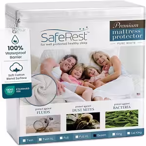 SafeRest hypoallergenic waterproof mattress protector